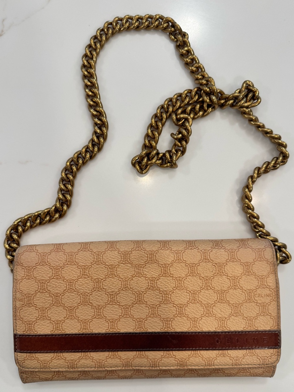 Authentic Vintage CELINE Macadam Long Wallet Beige Tan Triomphe Canvas - Picture 12 of 12